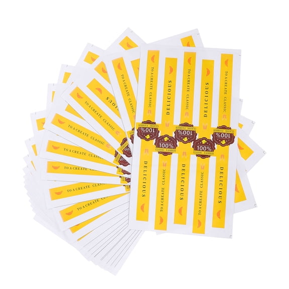 TITINICE Yellow Self-Adhesive Baking Labels for Home Baked Goods Packaging