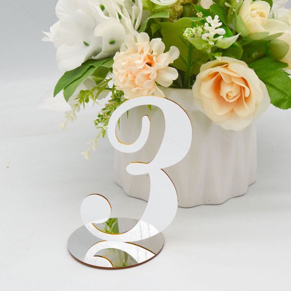 TITINICE 10-Pack Acrylic Table Numbers for Weddings, Reusable Elegant Reception Number Signs, Party Table Decor