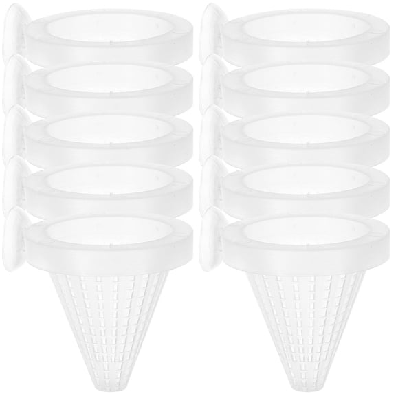 TITINICE 10Pcs Aquarium Fish Feeder Bloodworm Cone Made of Plastic with Removable Suction Cup