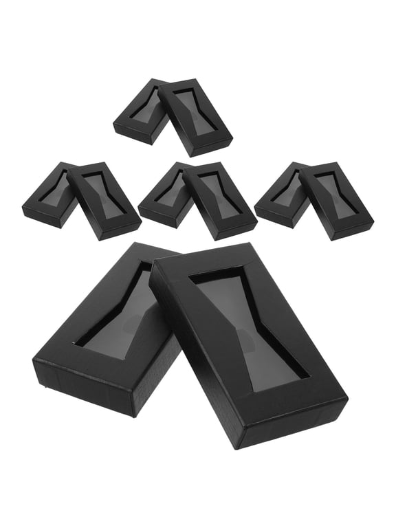 bow tie storage box Black, Transparent Window, Lidded Tie Organizer 10 Pcs