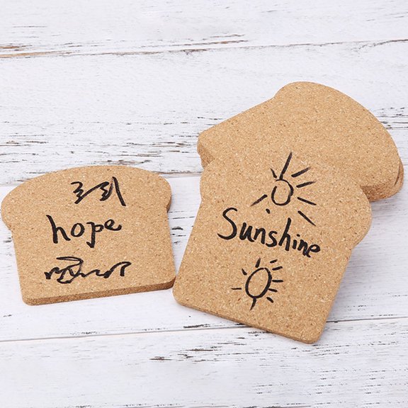 TITINICE 10Pcs Heat Resistant Cork Cup Mats Toast Shape for Home Kitchen and Dining