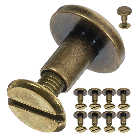 TITINICE 10Pcs Golden Binding Post Screws for Leathercraft Bookbinding and Bag Repair Fasteners