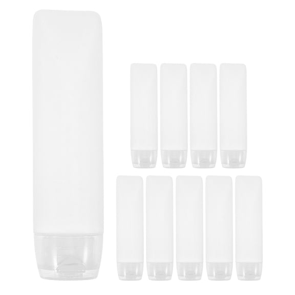 TITINICE 10Pcs Portable Refillable Toothpaste Plastic Bottles White Squeeze Tubes Airline Approved