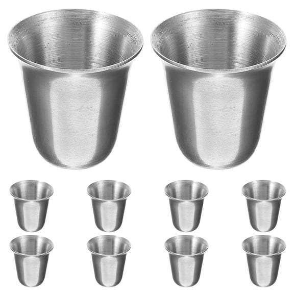 TITINICE 10Pcs Stackable Stainless Steel Communions Cups Portable Metal Church Drinking Cups