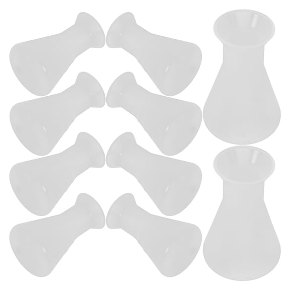 TITINICE 10Pcs Transparent Conical Flask Plastic No Smell Design for Laboratory Experiments