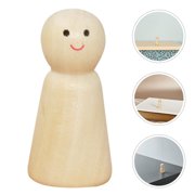 TITINICE 10Pcs Wooden Peg People Simple Peg Shape Beige Wood Material for Birthday Party Crafts