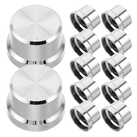 TITINICE 12Pcs Dj Mixer Controller Rotary Knobs Durable Plated Silver Electroplated Finish