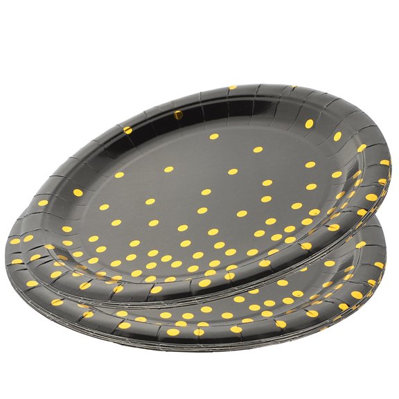 TITINICE Graduation Party Plates Black Disposable 16 Pcs