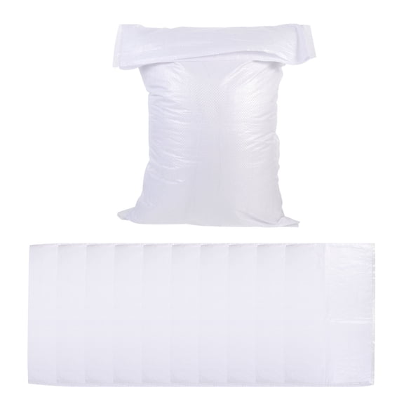 TITINICE 16Pcs Heavy Duty White Woven Sandbags Flood Barriers for Home and Garage Protection