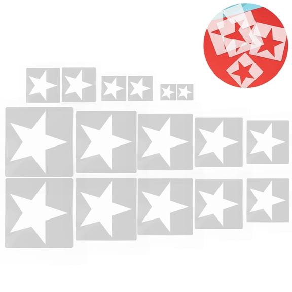 TITINICE 16Pcs Reusable Plastic Star Stencils for Painting Home Decor and Craft Projects