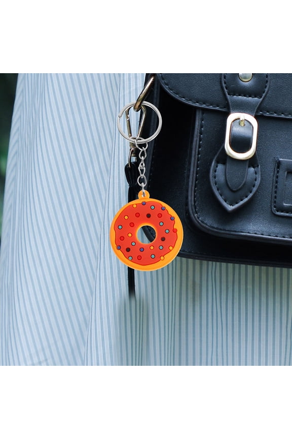 18Pcs Donuts Keychain Pendant Adorable Doughnut Shape Keychains for Bag Decoration