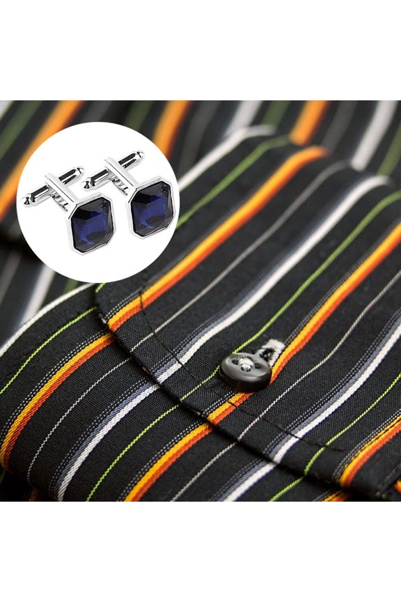1Pair Blue Polished Rhinestone Sleeve Button Accessory for Shirt Decoration