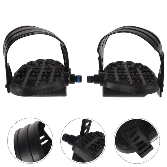 TITINICE 1 Pair Flat Pedals for Cycling Accessories Black PP for Home Use and Gym