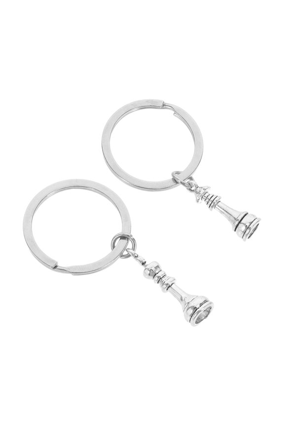 1Pair Unique Chess Key Chain Metal Durable Craftsmanship Perfect for Chess Players and Everyday Use