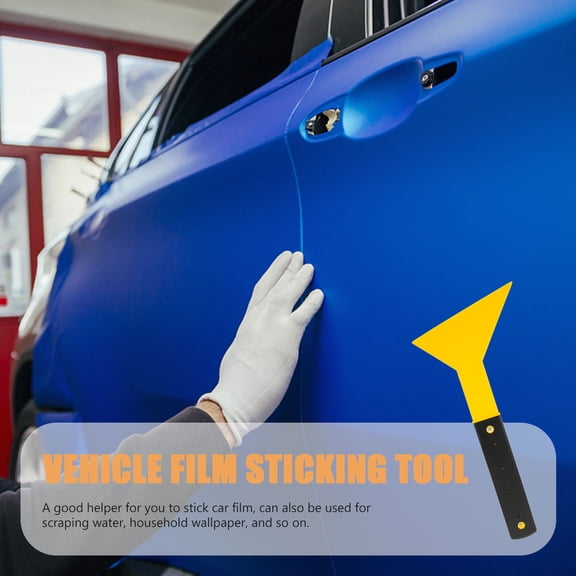 TITINICE 1Pc Car Film Triangle Scraper Yellow Plastic Tool for Vehicle Film Application and Water Scraping