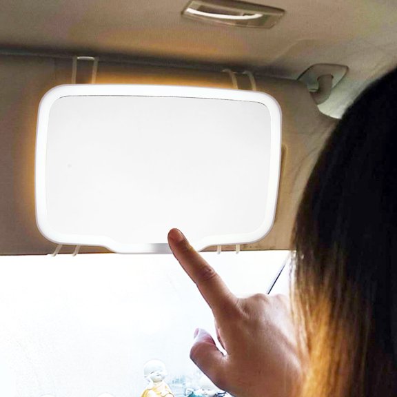 TITINICE 1Pc Touch Screen LED Makeup Mirror White for Car Portable Lighted Adjustable Vanity Mirror