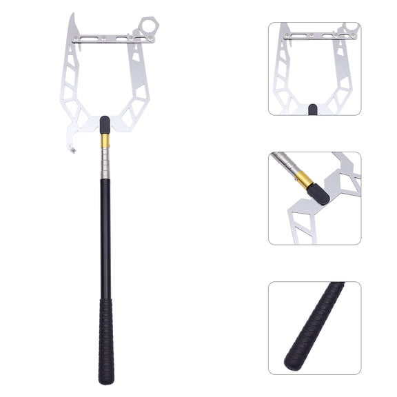 TITINICE 1Set Black Dock Boat Hook Telescopic Rod Easy to Lock Unlock for Mooring Boats
