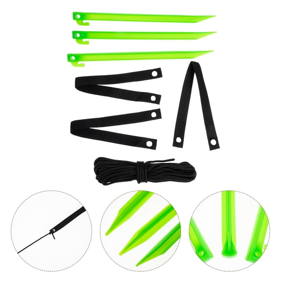 TITINICE 1Set Durable Tree Staking Kit with Plastic Stakes and Nylon Straps for Garden Trees