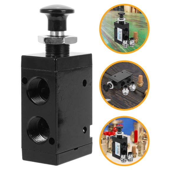 TITINICE 1Set Heavy Duty Pneumatic Valve Hand Lever Control Valve Aluminum Alloy for Inlet