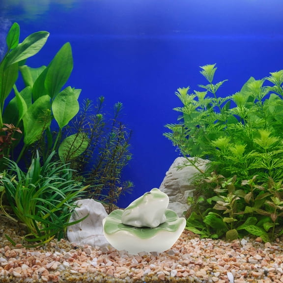 TITINICE 1Set Lightweight Floating Green Frog Fish Tank Ornament Aquarium Animal Accessory