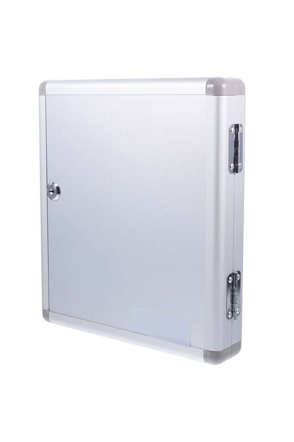 1Set Wall Key Storage Box Plated Silver Metal Strong Lock for Property Managers Key Security