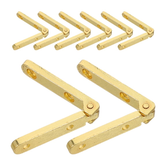 TITINICE 20Pcs Small Box Hinges Plated Gold Metal Decorative Invisible Hinges for Cabinet Doors and Display Cases