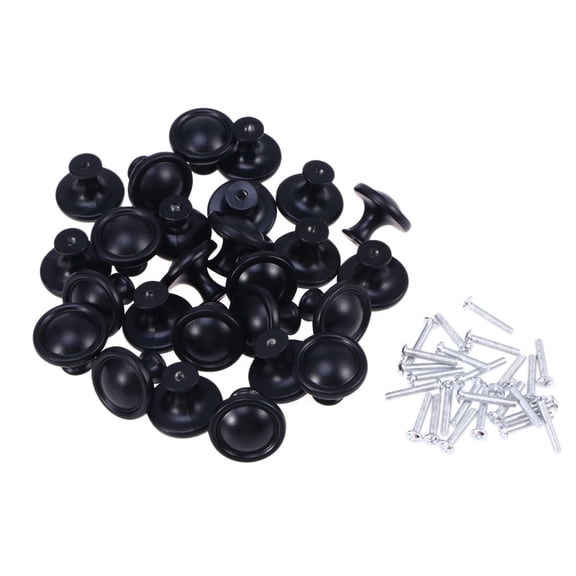 TITINICE 25Pcs Black Matte Aluminum Alloy Flush Door Knobs for Modern Home Decoration