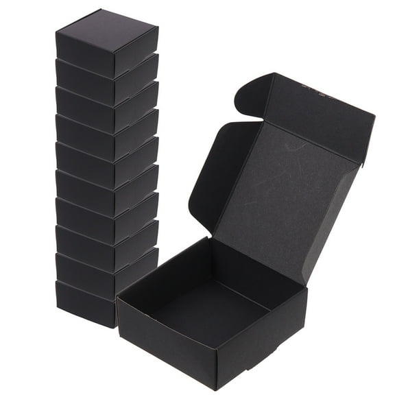 TITINICE 25Pcs Black Paper Storage Boxes Shipping Packing Box Easy to Form and Space Saving