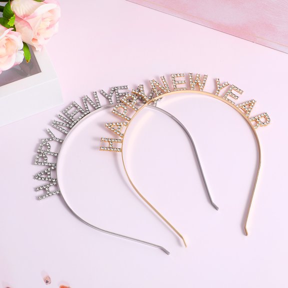 TITINICE Elegant Headband Assorted Color Rhinestone Letter Festive Party Accessory