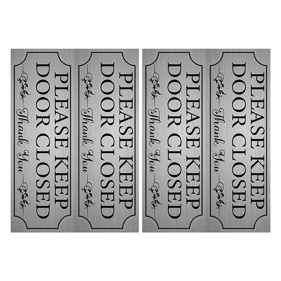 TITINICE 2Pcs PVC Keep Door Closed Decal Black with Reminder Function for Daily Door Use