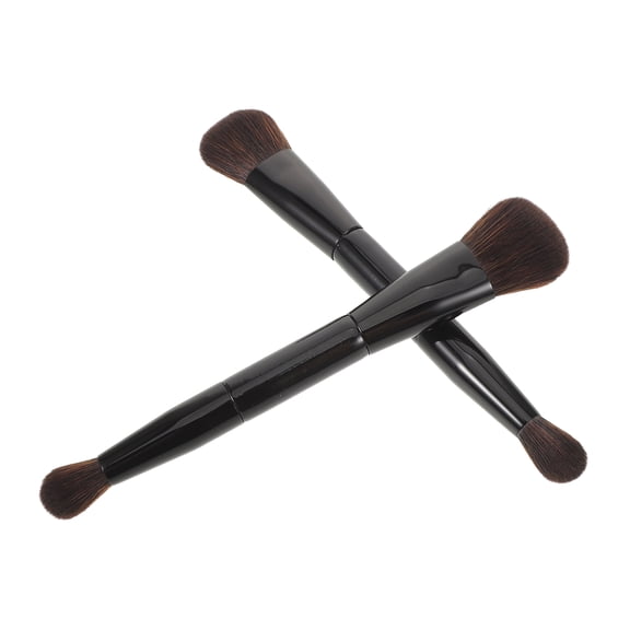 TITINICE 2Pcs Black Multifunctional Makeup Brushes Dual Sided Blush and Nose Contour Brush Set