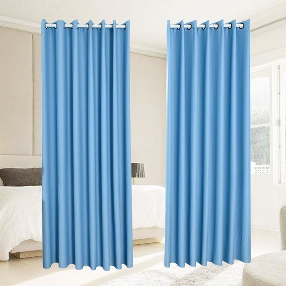 TITINICE 2Pcs Blue Window Curtain for Home Use Offering Sunlight Diffusion and Elegant Design