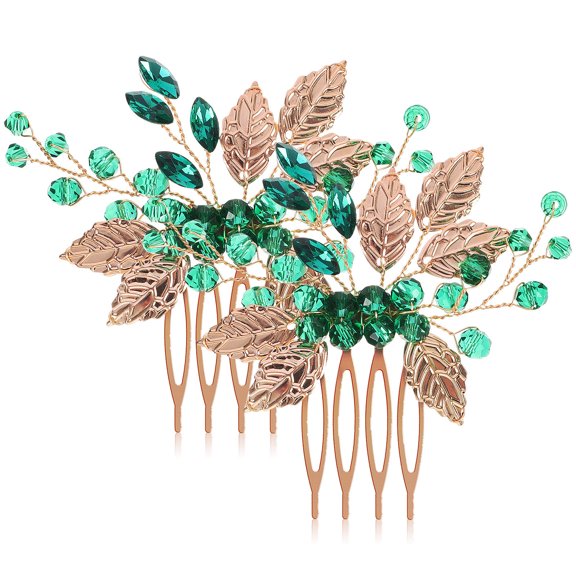 TITINICE 2Pcs Decorative Hair Comb with Rhinestone and Alloy for Wedding and Special Events