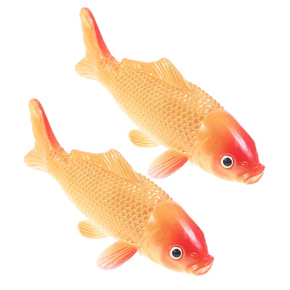 TITINICE 2Pcs Golden Realistic Koi Fish Model for Aquarium Decor and Home Display PVC Simulation Fish
