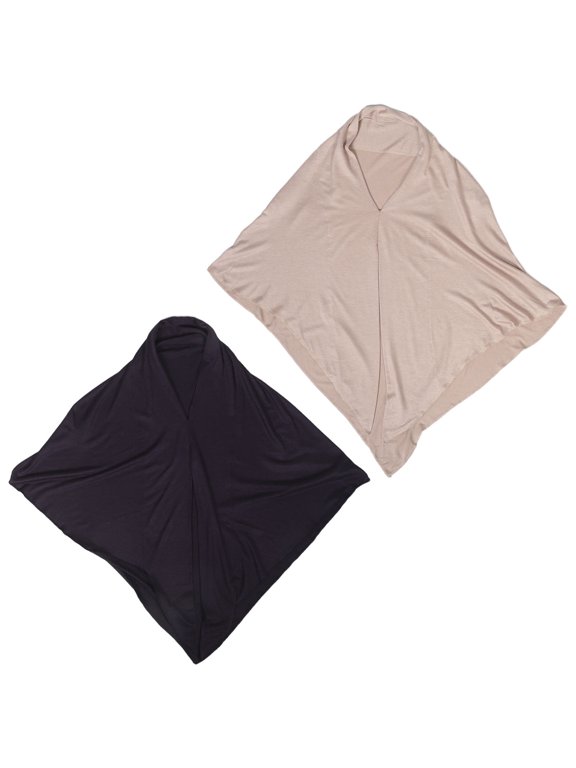2Pcs Middle Eastern Style Muslim Head Wraps Soft Comfortable Hijab Scarf Set Multi Color