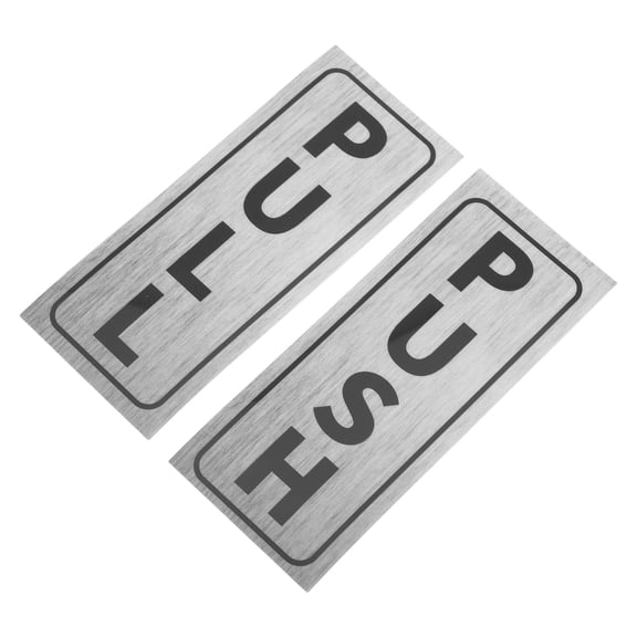 TITINICE 2Pcs Plated Silver Sliding Door Push Pull Label Stickers for Store and Office Use