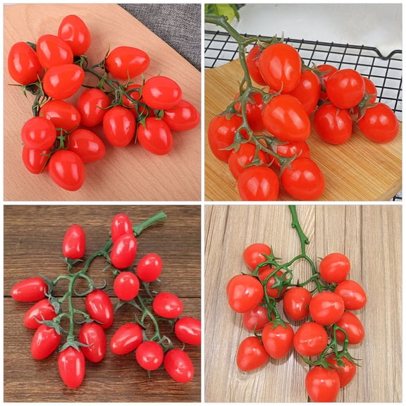 TITINICE Set of 2 Realistic Cherry Tomato Decorations with Natural Shape for Photography, Home Decor, and Craft Displays