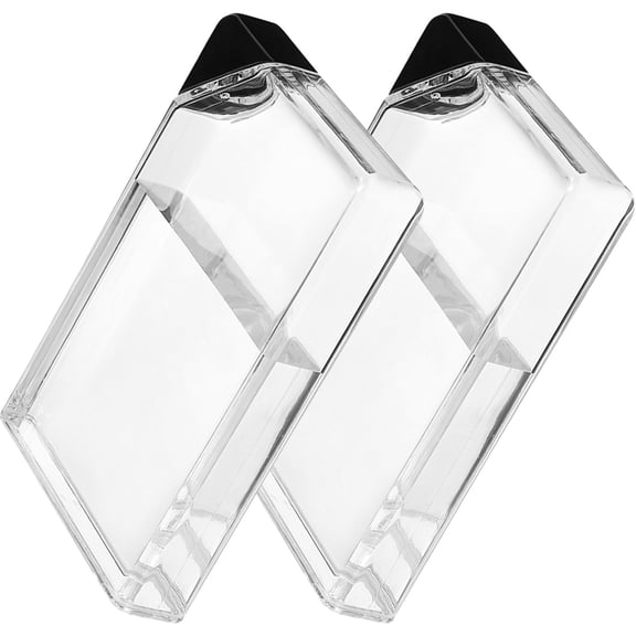 TITINICE Flat Water Bottle As Material Black Leak-Proof for Storage Use 2Pcs