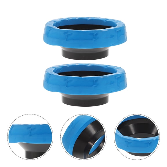 TITINICE 2Pcs Toilet Wax Ring Replacement Kit Blue Polymer Seal Gasket for Odor and Leak Protection