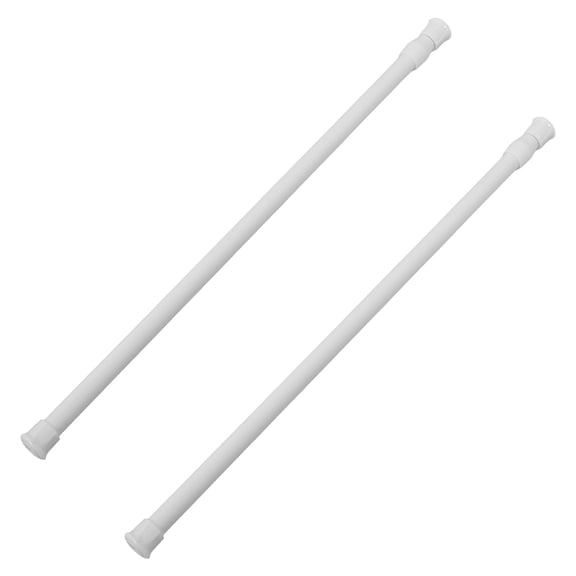 TITINICE 2Pcs White Adjustable Telescopic Curtain Rods Easy to Install No Drill Iron Rod for Home