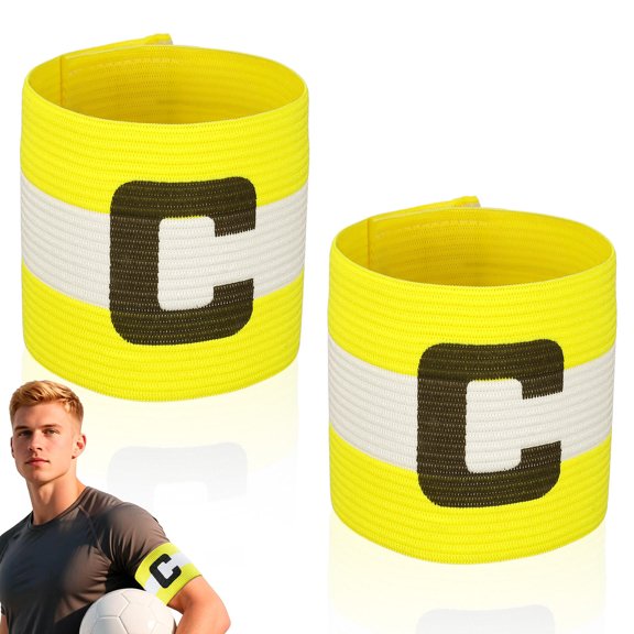 TITINICE 2Pcs Professional Football Armbands Yellow Comfortable Universal Fit