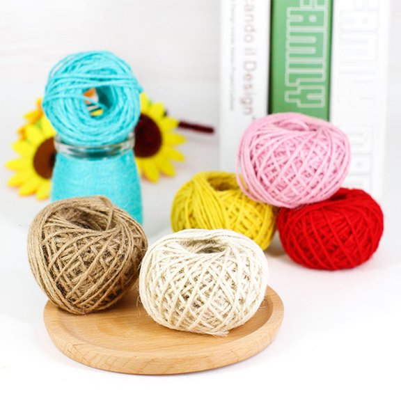 TITINICE 3Pcs Assorted Color Jute Twine Strong Knitting Cord for Chair Back and Banquet Decor