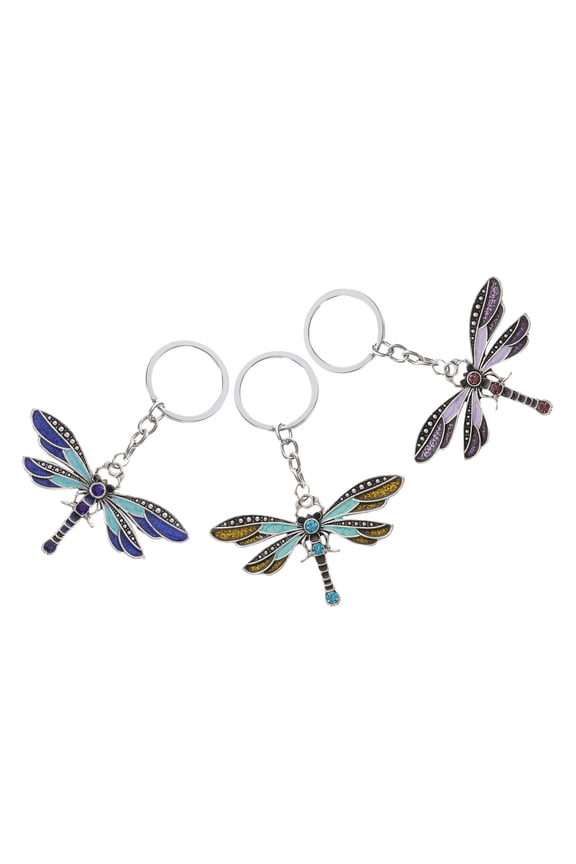 3Pcs Decorative Dragonfly Keychain Pendant for Purse Car Keys and Backpack Charm Accessories