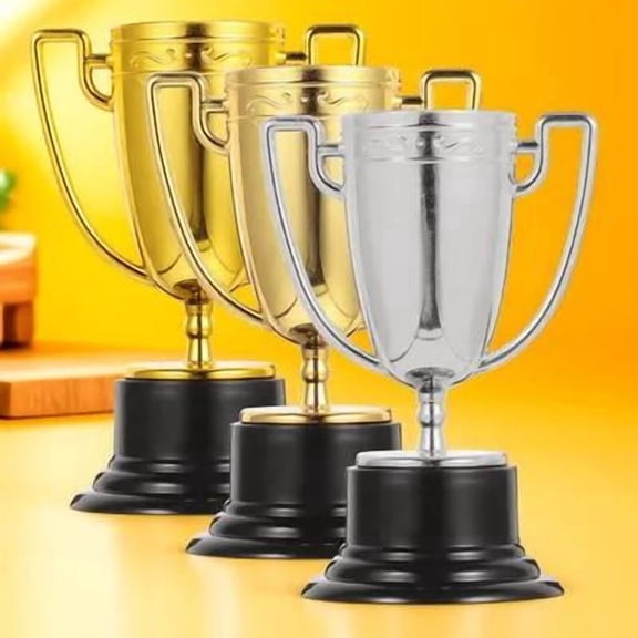 TITINICE 3Pcs Lightweight Plastic Small Trophy Decorations for Track Field Days and Celebrations