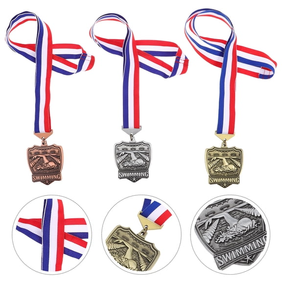 TITINICE 3Pcs Swimming Achievement Medals in Assorted Colors for Tournament Awards