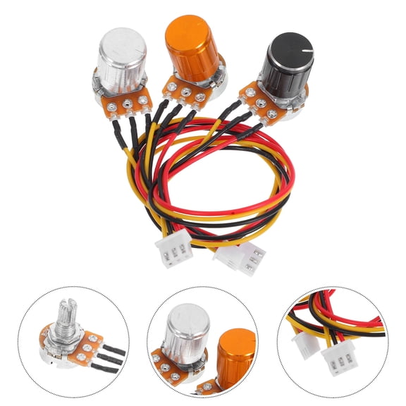 TITINICE 3Set Precision Adjustable Knob Potentiometer with 20Cm Wire for Audio and Lighting Applications
