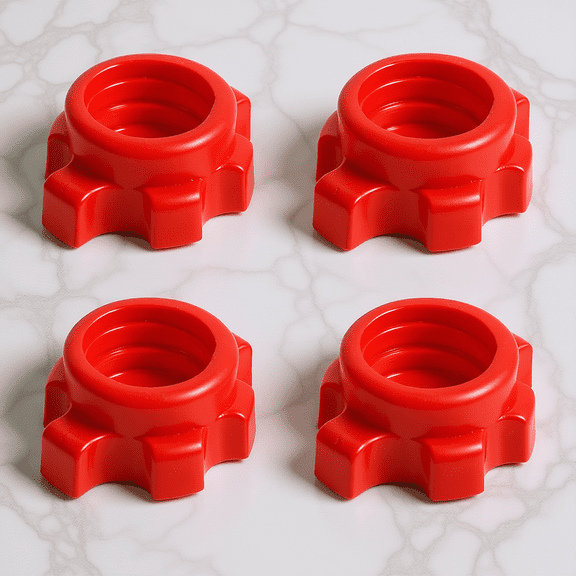 TITINICE 4Pcs Barbell Fixing Nut Plastic Red Spinlock Collar for Secure Dumbbell Rod Fixation