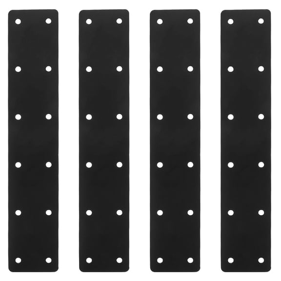 TITINICE 4Pcs Black Flat Metal Bracket Plate for Heavy Duty Wood Repair and Shelf Stabilizing