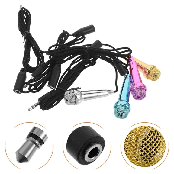 TITINICE 4Pcs Compact Wired Microphone for Mobile Phone Karaoke Streaming and Live Recording with Capacitive Mic