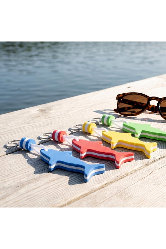 4Pcs Eva Foam Shark Floating Keychain for Kayak Fishing and Marine Boating Activities